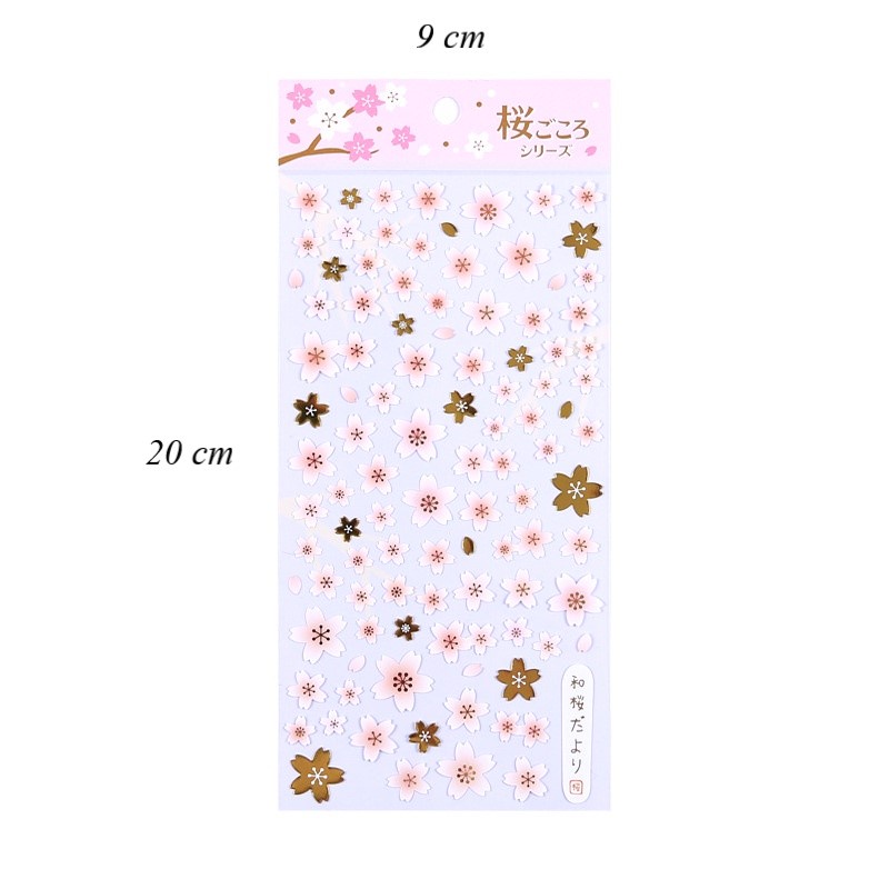 Sticker cute vintage dán sổ dán mũ bảo hiểm điện thoại bình nước trang trí cá nhân mẫu hoa bé xinh xinh HD184-K52