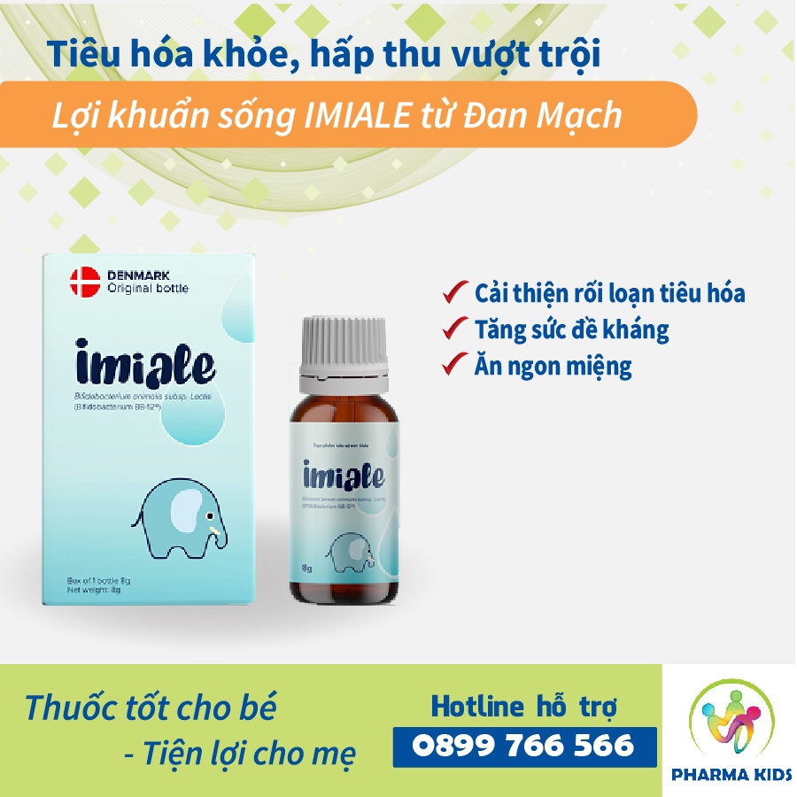 [Ổn định đường tiêu hóa] Lợi khuẩn nhỏ giọt IMIALE 8g từ Đan Mạch