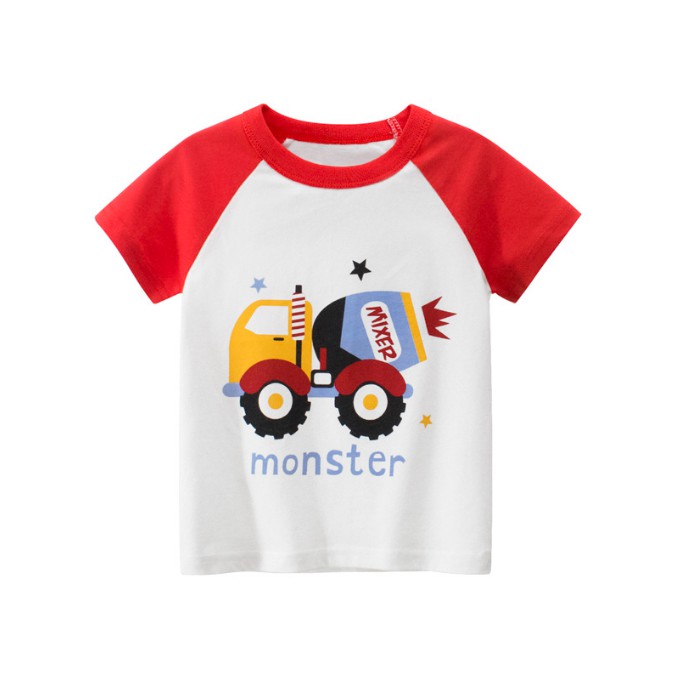 Áo thun cho bé in hình XE TẢI MONSTER ngộ nghĩnh chất cotton