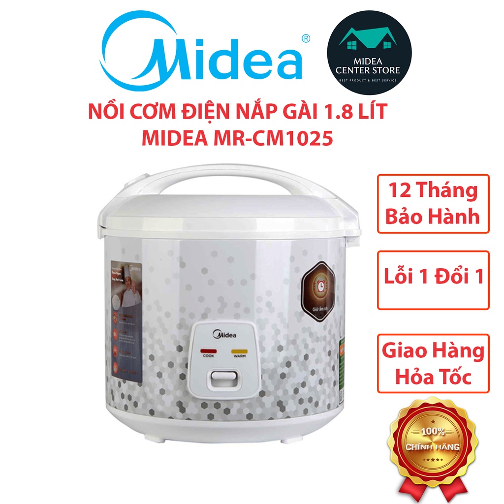 [Chính hãng] Nồi cơm điện tử Midea 1.8 lít MR-CM1025, hàng chính hãng , bảo hành 12 tháng toàn quốc , lỗi 1 đổi 1