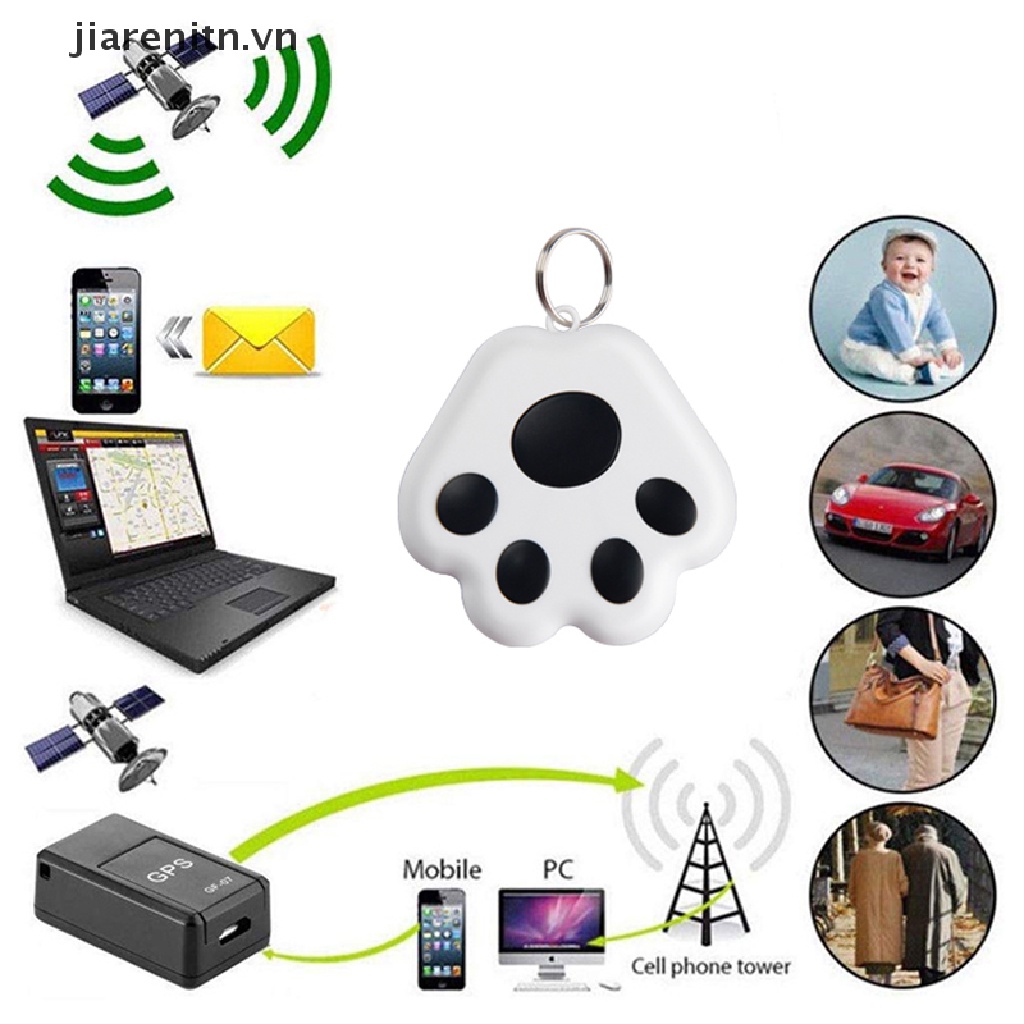 Móc Khóa Hình Dấu Chân Chó Có Định Vị GPS Kết Nối Bluetooth Điện Thoại Chống Thất Lạc