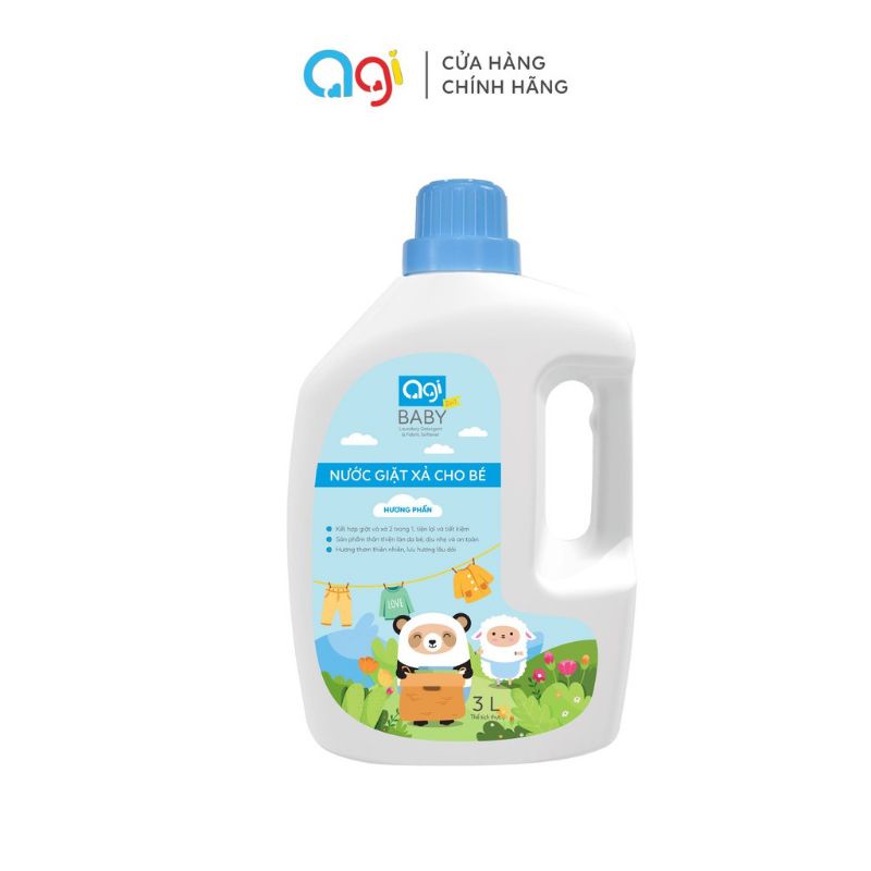 Nước giặt xả agi cho bé chai 3000ml hương phấn và hoa anh đào