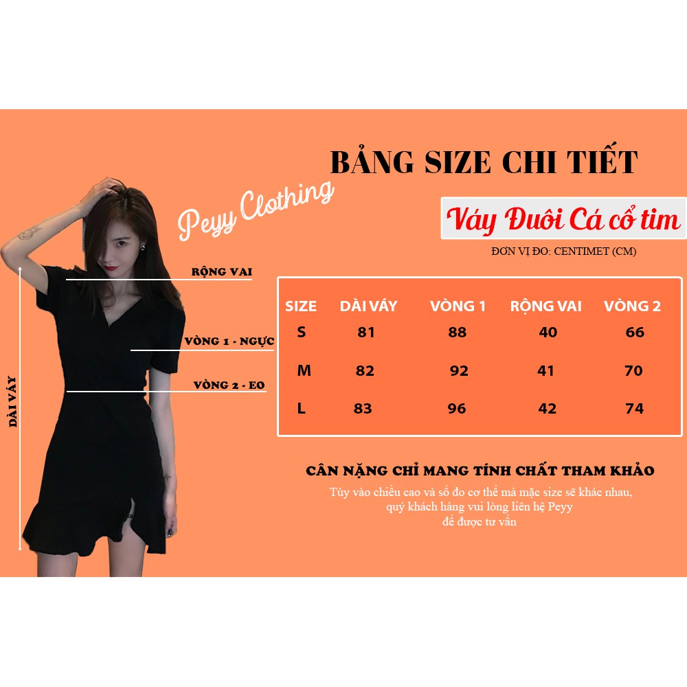 Đầm ôm body kiểu đuôi cá xẻ tà cá tính, Váy đuôi cá ngắn cổ tim dáng body sexy V21 - Peyy Clothing | BigBuy360 - bigbuy360.vn