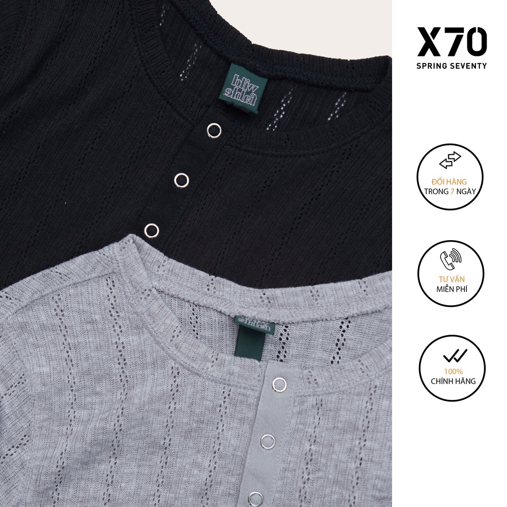 Áo Thun Nữ Trơn Thiết Kế Cổ Tròn Tay Dài Hoạ Tiết Cách Điệu Thời Trang X70 - 00300041