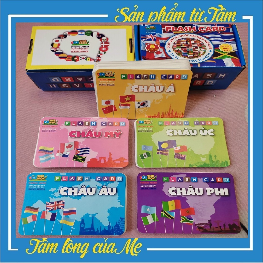 Bộ Thẻ Học Song Ngữ Quốc Kỳ Các Quốc Gia Trên Thế Giới- 180 Flaschcard Cờ Các Nước Kèm Hình Ảnh