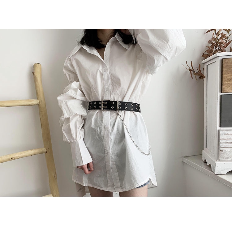 Dây nịt đục khoen sợi xích phong cách cổ điển thời trang cho nữ