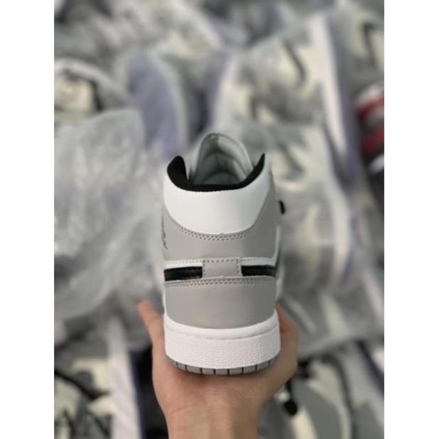 Giày sneakerFREESHIP Jordan 1 grey/white, Giày Jd1 xám cổ cao