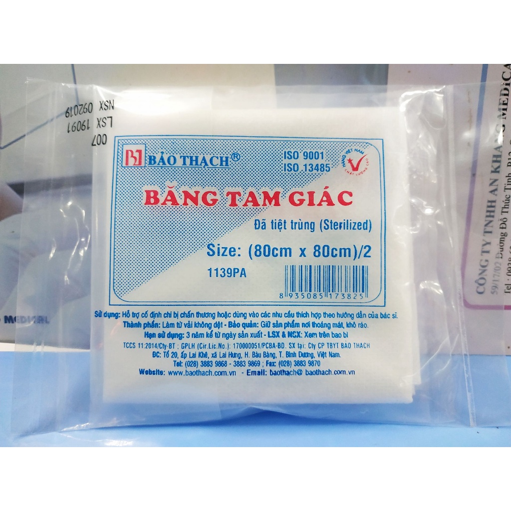 Băng tam giác Bảo Thạch đã tiệt trùng, băng cố định chi chấn thương