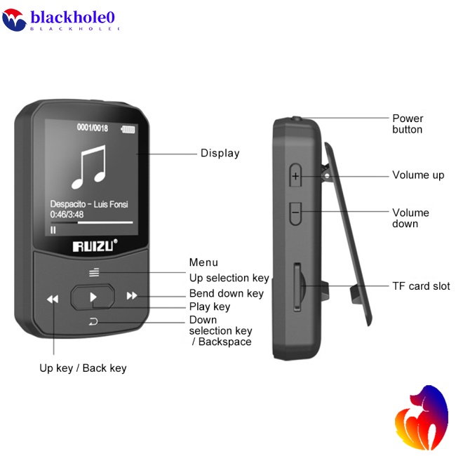 Máy Nghe Nhạc Mp3 Mp4 Bluetooth Không Dây Đa Năng BH Ruizu X52