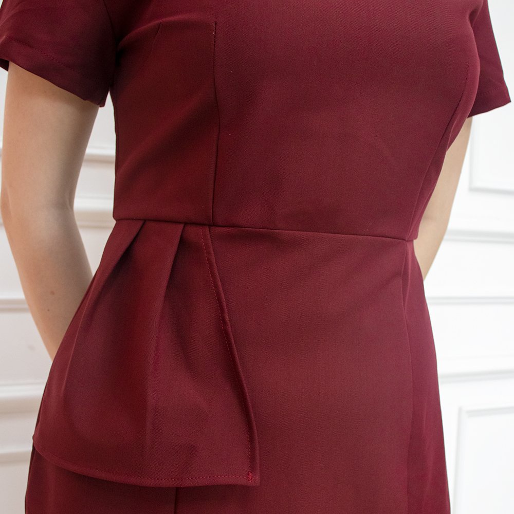 Đầm Nữ AMYRA Váy Dáng Body Dự Tiệc Sang Trọng Cổ Xếp Ly Đính Đá Nơ Eo DA118 | BigBuy360 - bigbuy360.vn