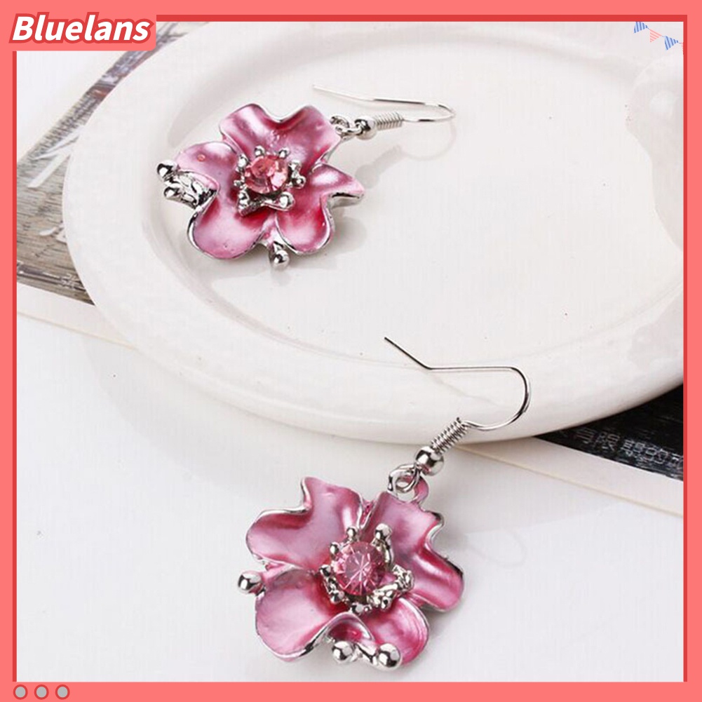 Bộ Vòng cổ + Cặp Khuyên Tai Đính Đá Nhân Tạo Đẹp Mắt Cho Nữ