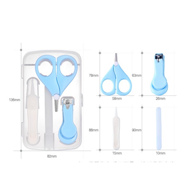 Hộp 4 Dụng Cụ Chăm Sóc / Vệ Sinh Cho Bé An Toàn