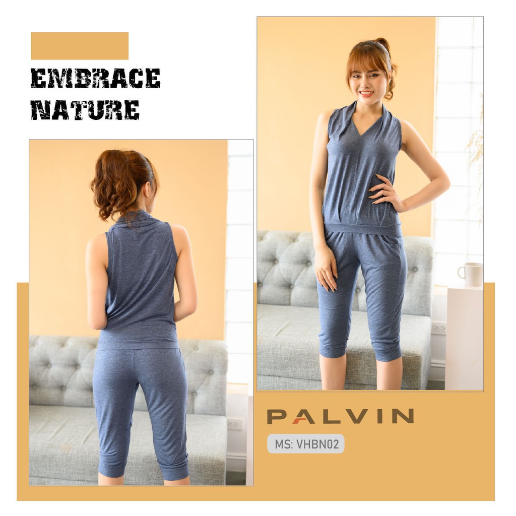 Đồ bộ nữ PALVIN, bộ đồ thun đẹp, cổ V đổ, mặc nhà - VHBN02