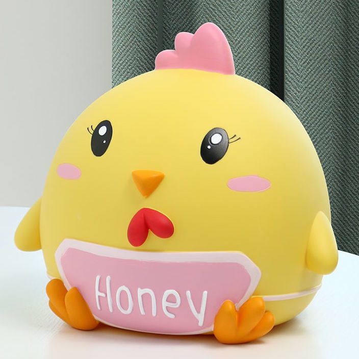 Ống Heo Tiết Kiệm Tiền Hình Gà Con Dung Tích Lớn Không Thể Phá Vỡ Cho Trẻ Em con heo đất Ống Heo Tiết Kiệm Sức Chứa Lớn Hình Chú Gà Dễ Thương Cho Học Sinh