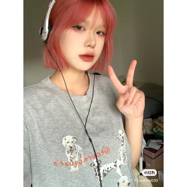 Nhuộm tóc màu nâu hồng đào  tặng kèm oxy và găng tay