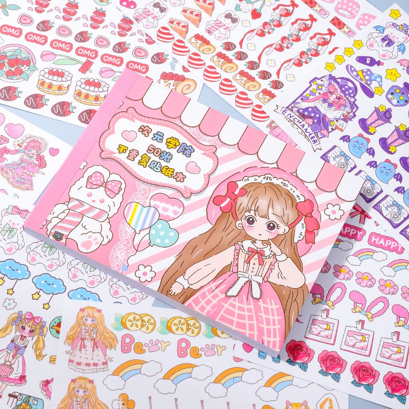 Sổ sticker 50 Stickers Cute  sticker trang trí sổ  hinh dan cute hình dán cute sticker dễ thương Hình dán trẻ em