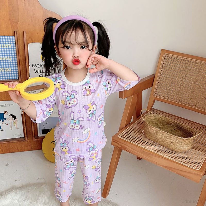 Bộ Đồ Ngủ 2 Món Bằng Sợi Tre In Họa Tiết Hoạt Hình Dành Cho Trẻ Em