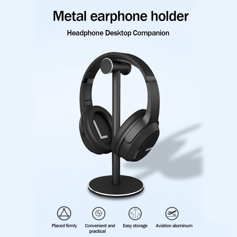 Giá Đỡ Trưng Bày Tai Nghe Để Bàn Màu Đen Trơn Tiện Lợi