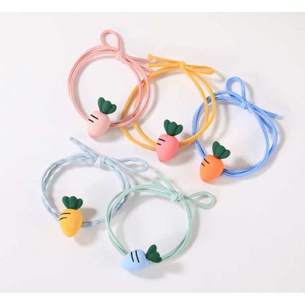 Dây Thun Cột Tóc Dễ Thương Thiết Kế Hình Quả Cà Rốt Nhiều Màu