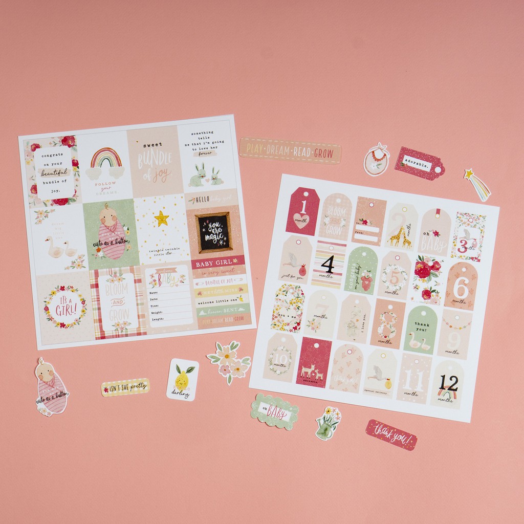 Set giấy làm scrapbook - Chủ đề Its A Girl (Collection Kit)