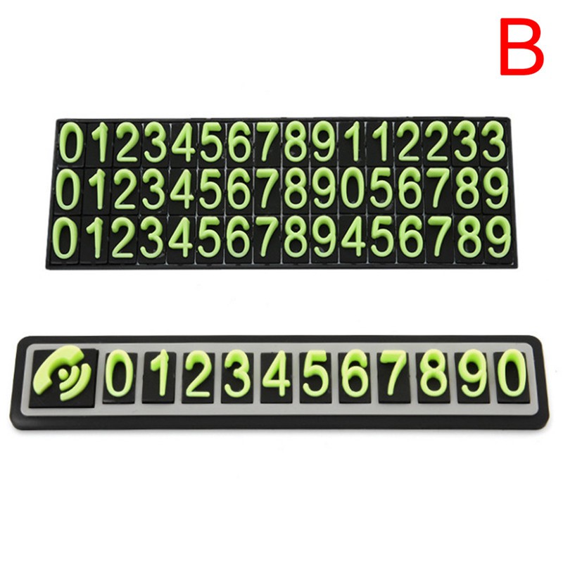 Set thẻ số đậu xe tạm thời họa tiết 3D màu dạ quang