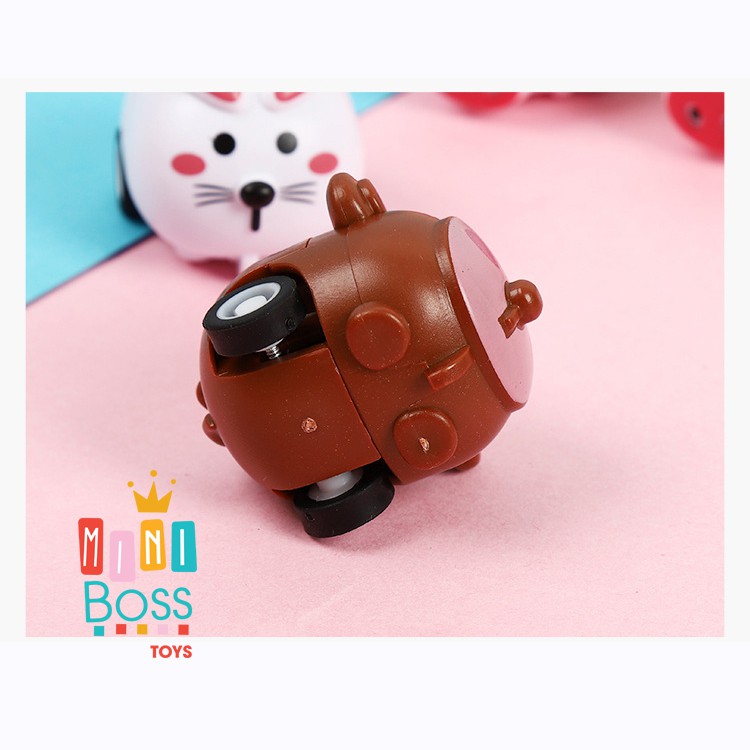 Đồ chơi bánh đà mini cho bé MiniBoss | Thú chạy cót dễ thương cho bé