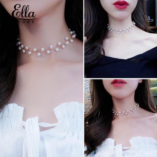 Dây chuyền hai lớp đính ngọc trai nhân tạo quyến rũ cho nữ