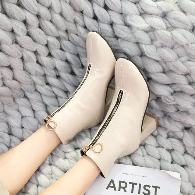 (Ảnh thật) ORDER Bốt da bóng cổ cao khoá tròn hàng Quảng Châu cao cấp | BigBuy360 - bigbuy360.vn