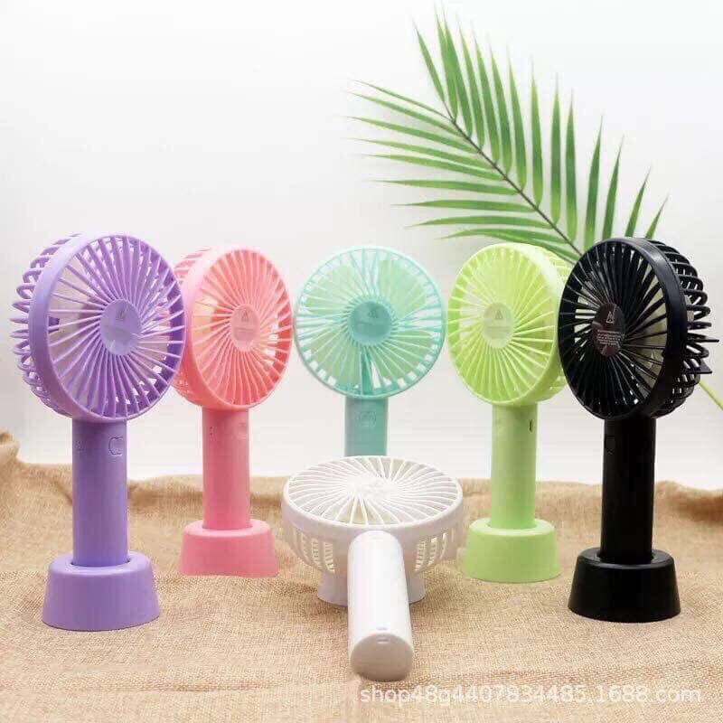 Quạt sạc 4 cánh mini Fan cầm tay siêu mát hình thú