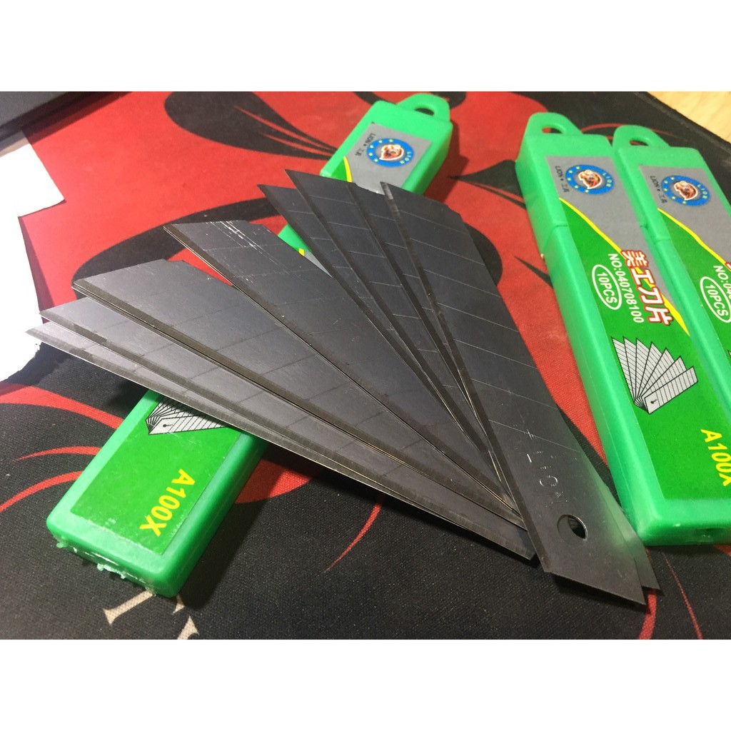 Hộp Lưỡi Dao Rọc Giấy 10 Lưỡi Dao Lớn A100 loại tốt