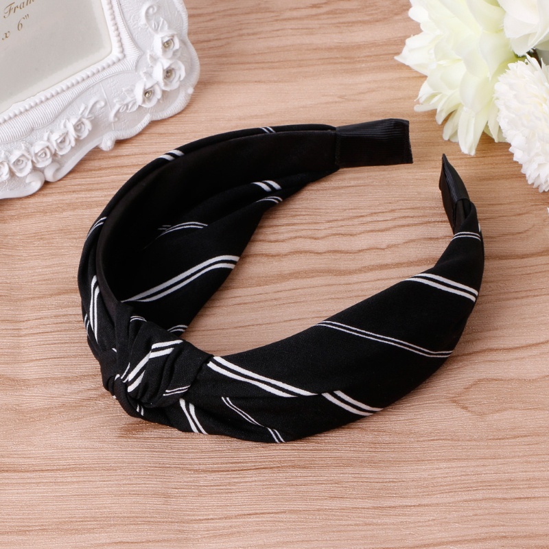 Băng Đô Thắt Nút Co Giãn Họa Tiết Kẻ Sọc Vintage Cho Nữ Mới