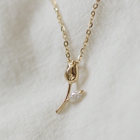 Dây Chuyền Nụ Hoa Nhỏ Đơn Giản Tinh Tế Cho Phái Nữ DB2671 Bảo Ngọc Jewelry