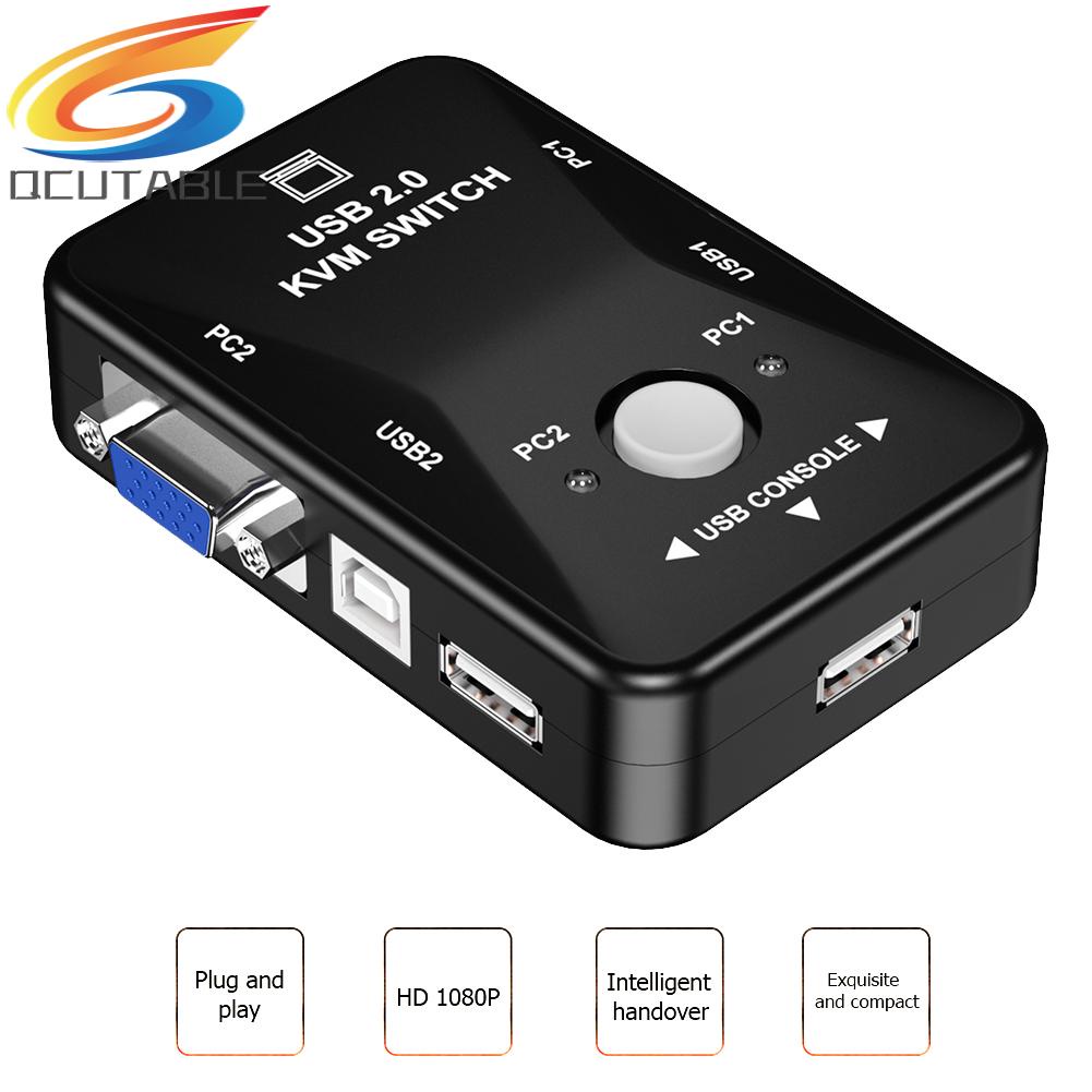 Hộp Chuyển Đổi Công Tắc 2 Cổng USB KVM Hw1701 Đầu Vào 1 Ra 1080P VGA