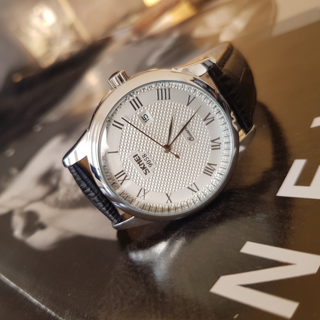 [Tặng vòng tay] Đồng hồ nữ SKMEI SK9058.02L fullbox chính hãng dây da chống nước | BigBuy360 - bigbuy360.vn