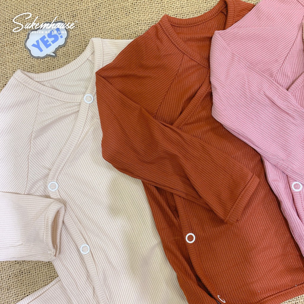 Set sơ sinh cài chéo Cookie thu đông  cho bé