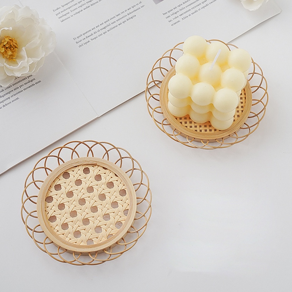 Giá Đỡ Cốc Nước Bằng Tre Đan Thủ Công Phong Cách Đơn Giản Trang Trí Nhà Cửa / Quán Cà Phê