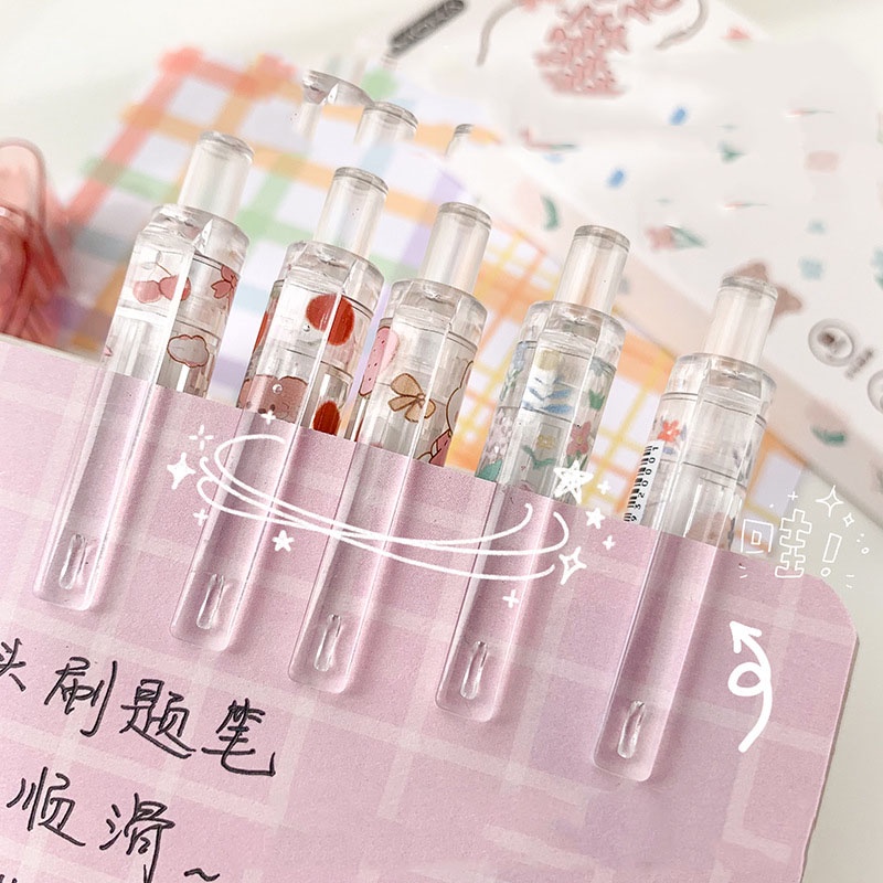 Set 6 Bút Bi Nước Mực Đen Ngòi 0.5mm