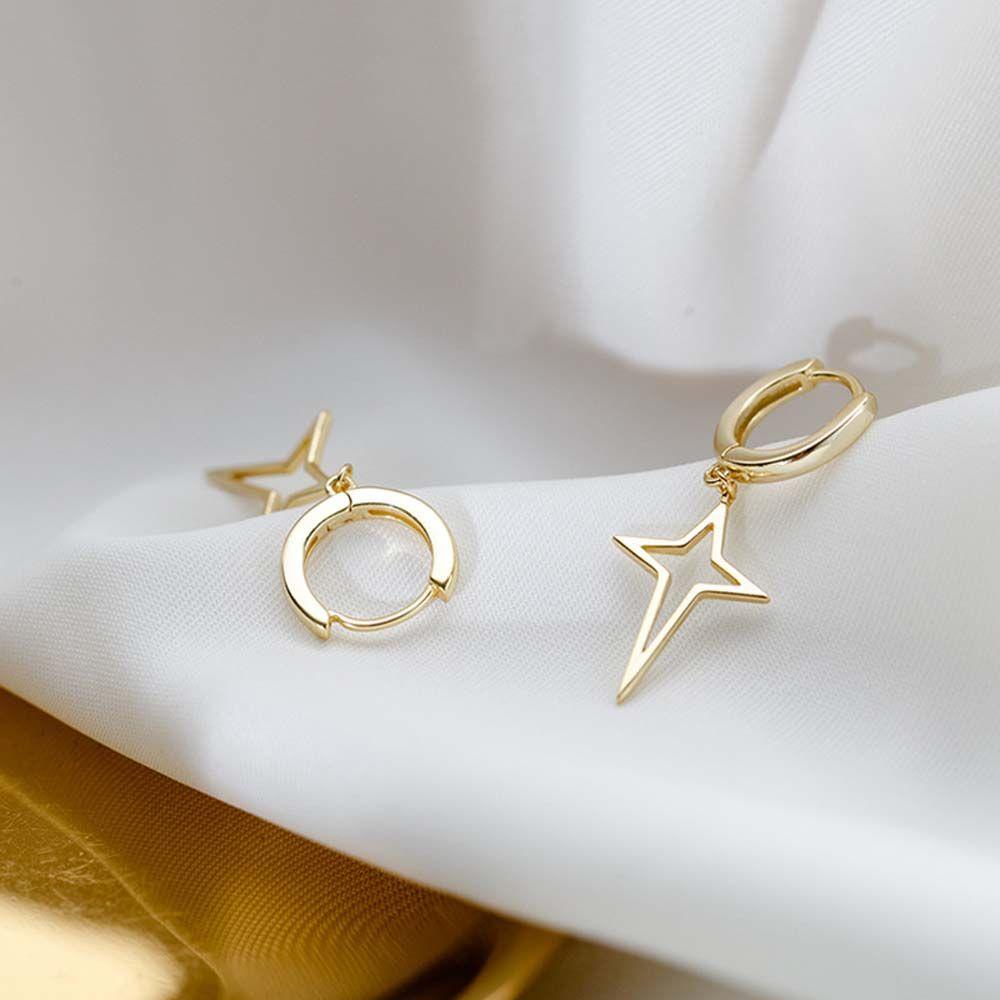 Khuyên Tai Ngôi Sao / Thánh Giá Phong Cách Gothic Cho Nam|Bông Tai Chữ Thập Màu Sắc Thời Trang|Khuyên Tai Màu Đen Thời Trang Cho Nữ