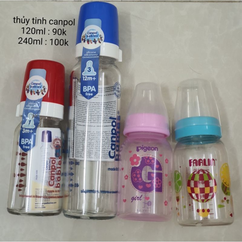 bình sữa thủy tinh canpol (sale hàng trưng bày )