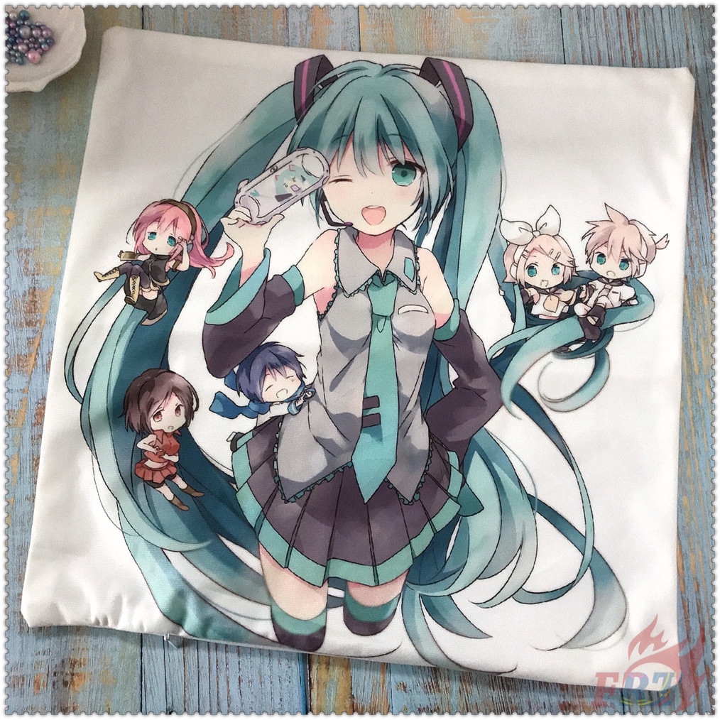 1 Áo Gối Vuông In Hình Hatsune Miku Dễ Thương