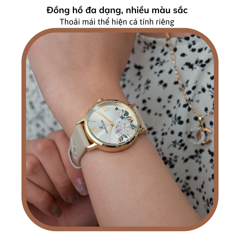 Đồng hồ nữ Daniel Klein Watch DK.1.12792 mặt nhỏ kính cứng chống xước, chống nước, dây thép đeo tay cao cấp chính hãng