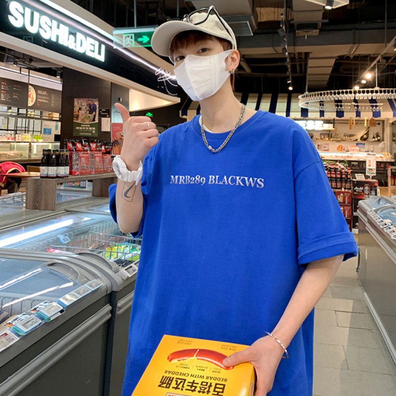 Áo Thun Ngắn Tay Cổ Tròn Dáng Rộng In Chữ Thời Trang Mùa Hè Dành Cho Nam