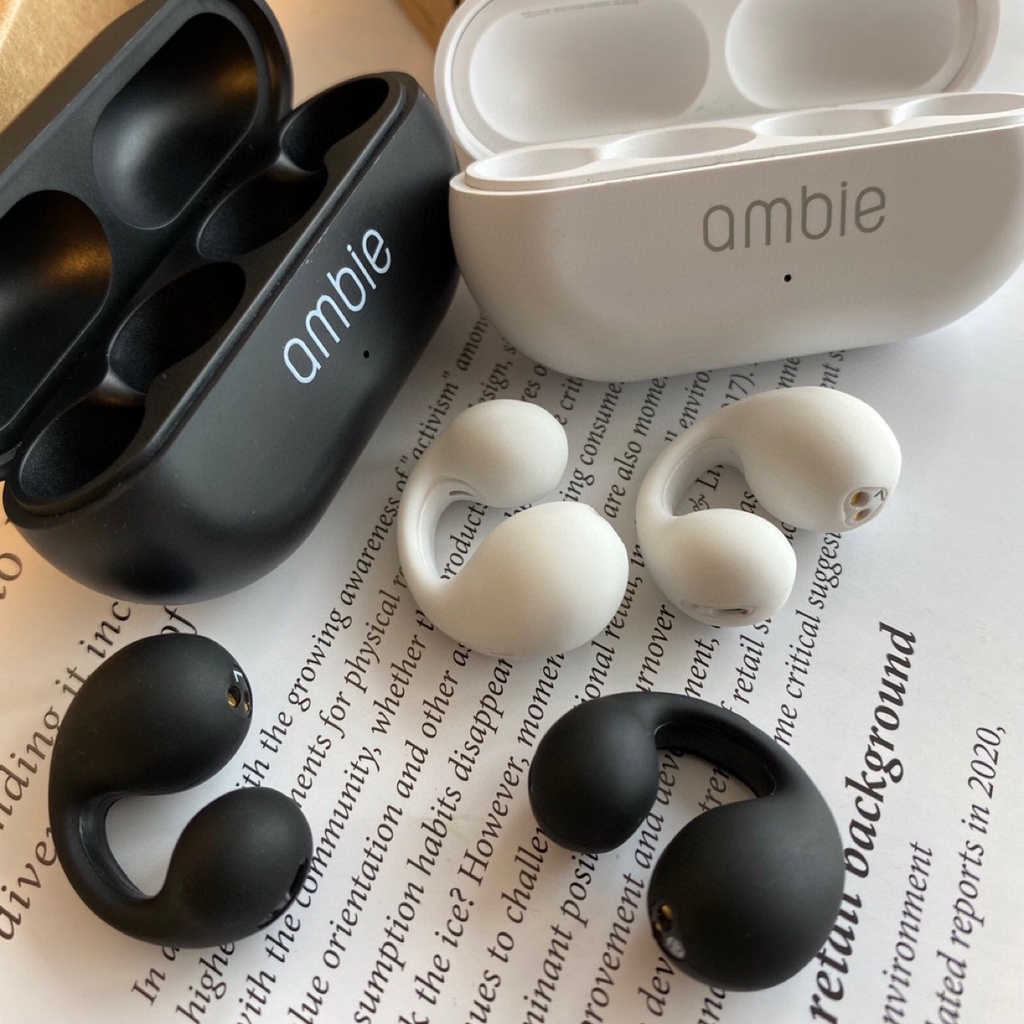 Tai nghe bluetooth truyền âm qua xương kiểu khuyên tai Ambie Nhật Bản