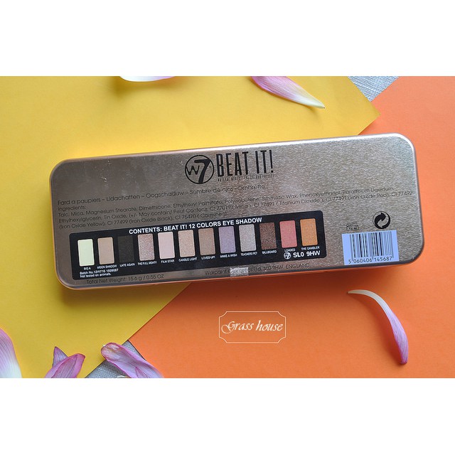 BẢNG PHẤN MẮT 12 MÀU W7 BEAT IT NATURAL NUDES EYE COLOUR PALETTE