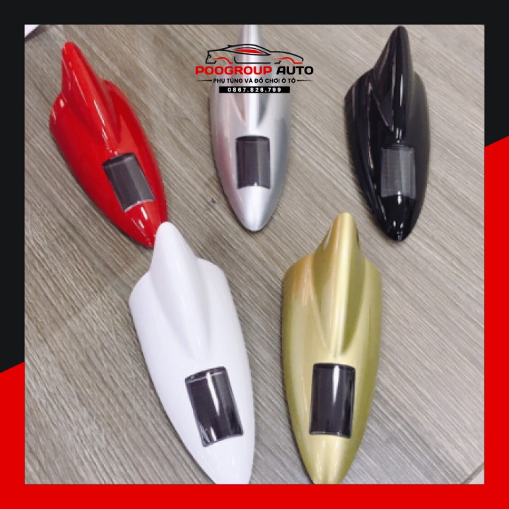 Ăng ten vây cá ô tô tăng khả năng thu sóng radio có đèn led năng lượng mặt trời phụ kiện nội thất ô tô Poogroup | BigBuy360 - bigbuy360.vn