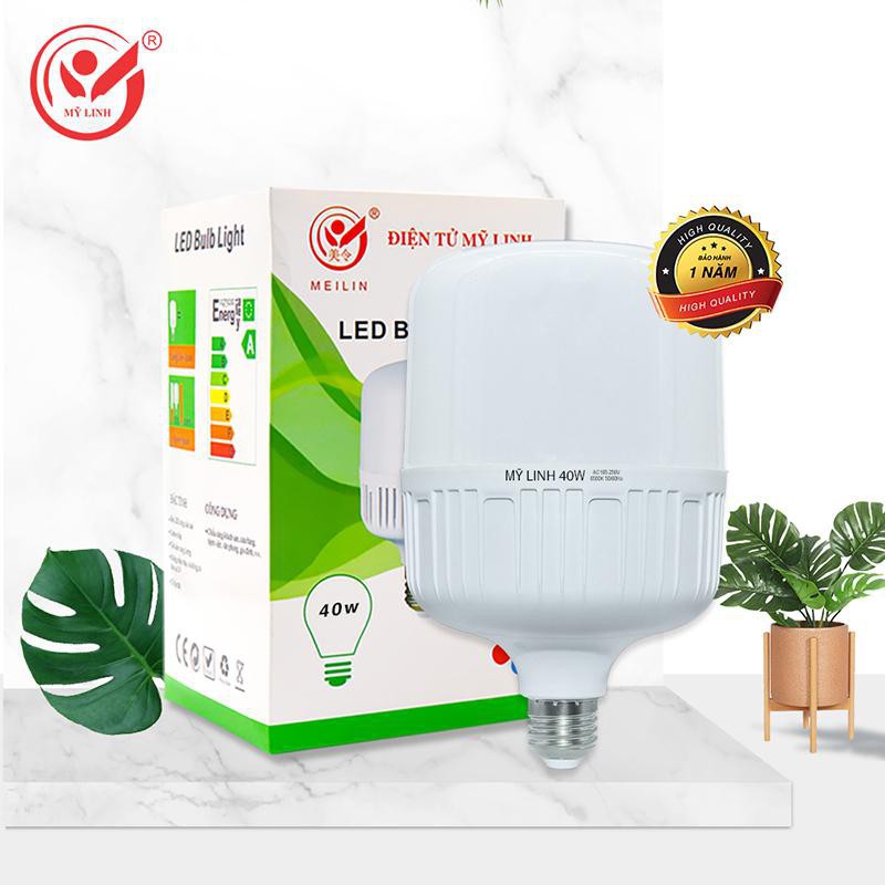 Bóng đèn led bulb trụ Mỹ Linh 5w,10w,20w tiết kiệm điện năng, ánh sáng trắng, bảo hành 12 tháng đổi mới