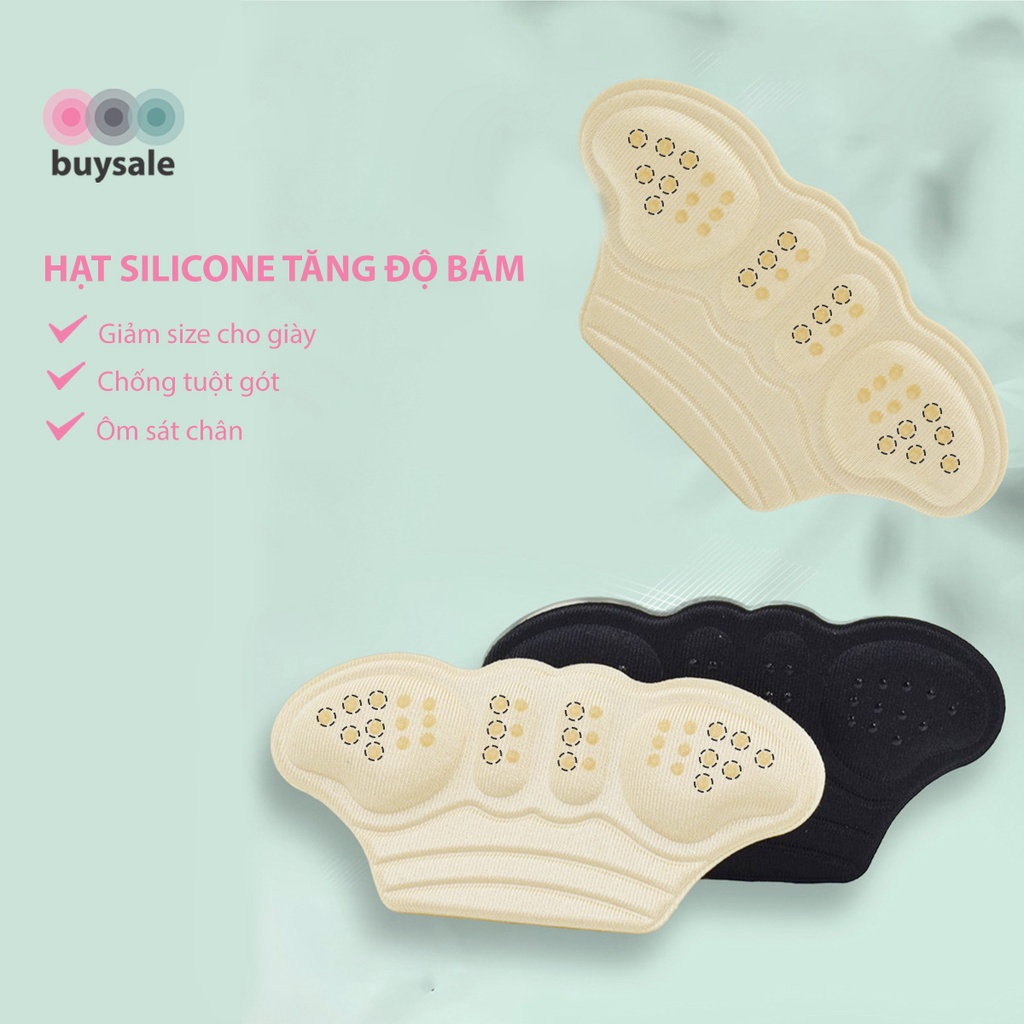 Lót giày bảo vệ gót chân, giảm size chất liệu EVA cao cấp có ép hạt silicone BuySales - BSPK275
