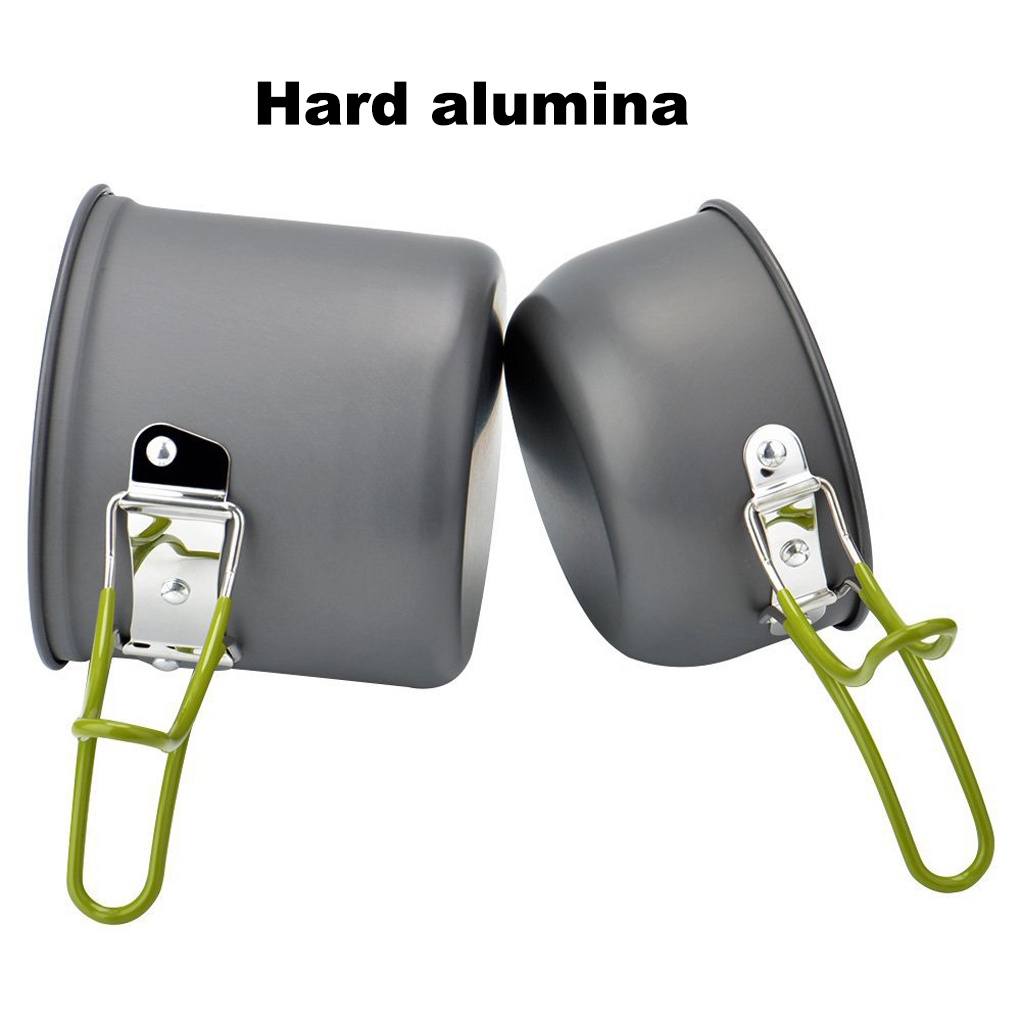 Bộ 6 dụng cụ nấu ăn cắm trại ngoài trời bằng nhôm thép không gỉ chống dính có thể rửa sạch