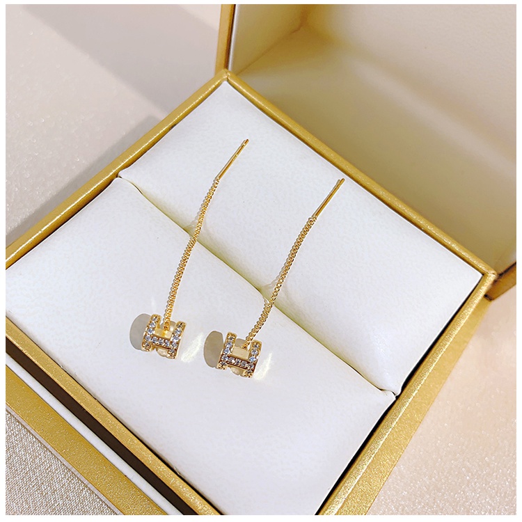 Bông Tai Mạ Bạc 925 Hình Chữ Cái Mini Đơn Giản Thời Trang Cho Nữ