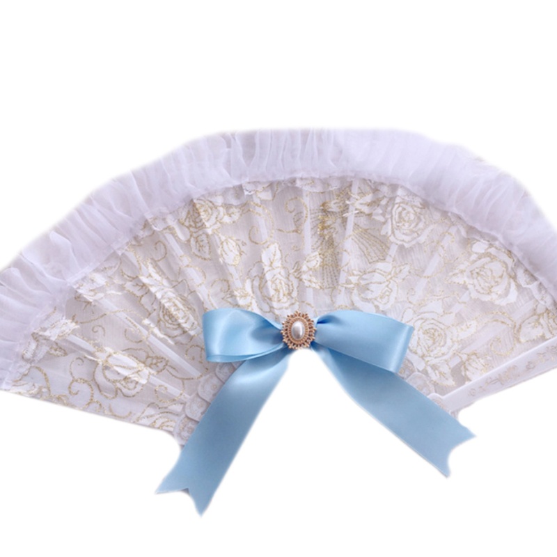 Quạt Ren Gấp Gọn Họa Tiết Hoa Phong Cách Lolita